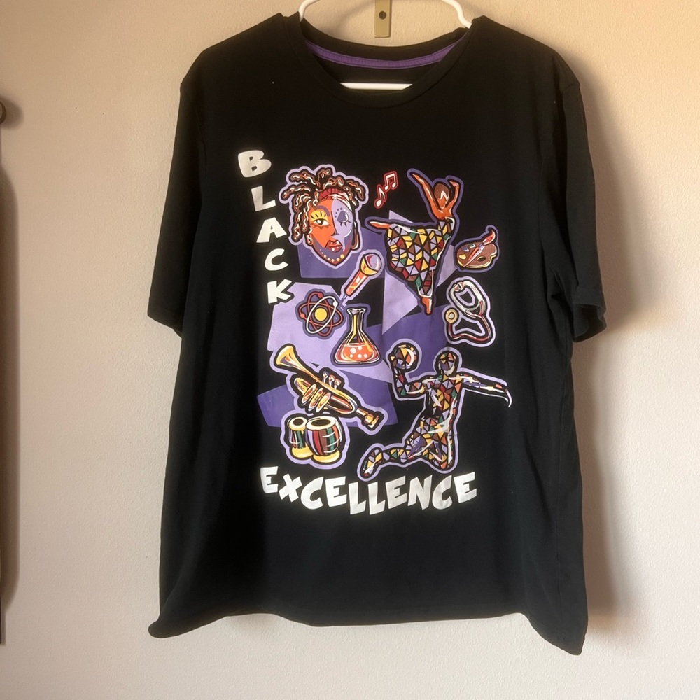 Black Excellence Graphic Indent T-Shirt